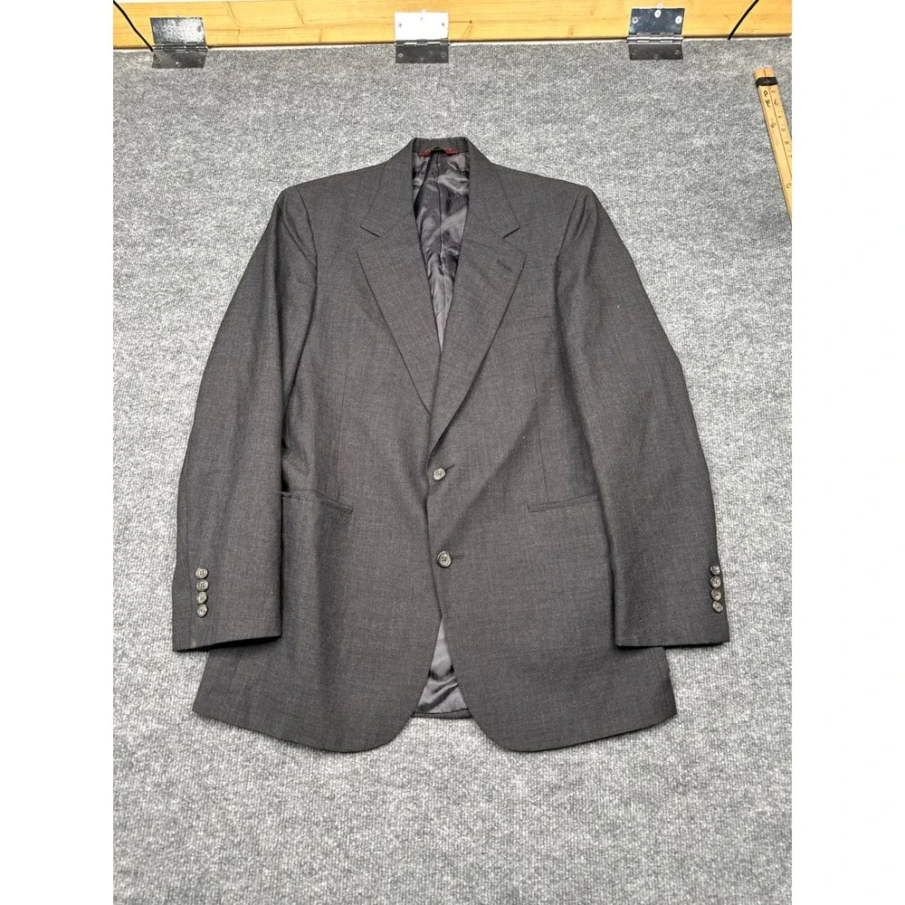 Nordstrom Blazer Men 42R Charcoal Grey Good Tailored Two Button Made in USA